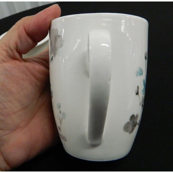 Novel Korea Ceramic Tea Infuser Mugs Lids & Strainers Floral Bird Design Set  2 - Picture 11 of 16